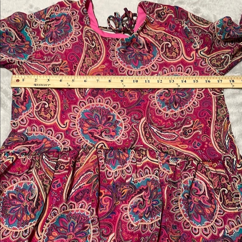 Adrienne Paisley Print Boho Dress Sz Small - Picture 7 of 14